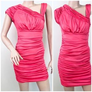 Bebe Coral Pink Ruching Dress